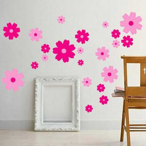 Adesivi murali fiori rosa art - murali,