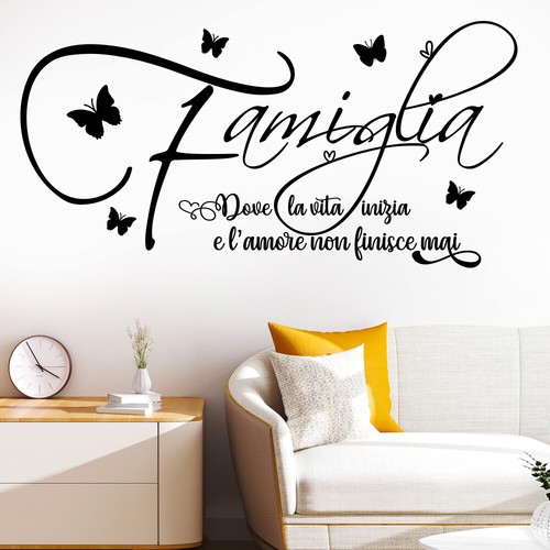 Adesivi murali frasi famiglia